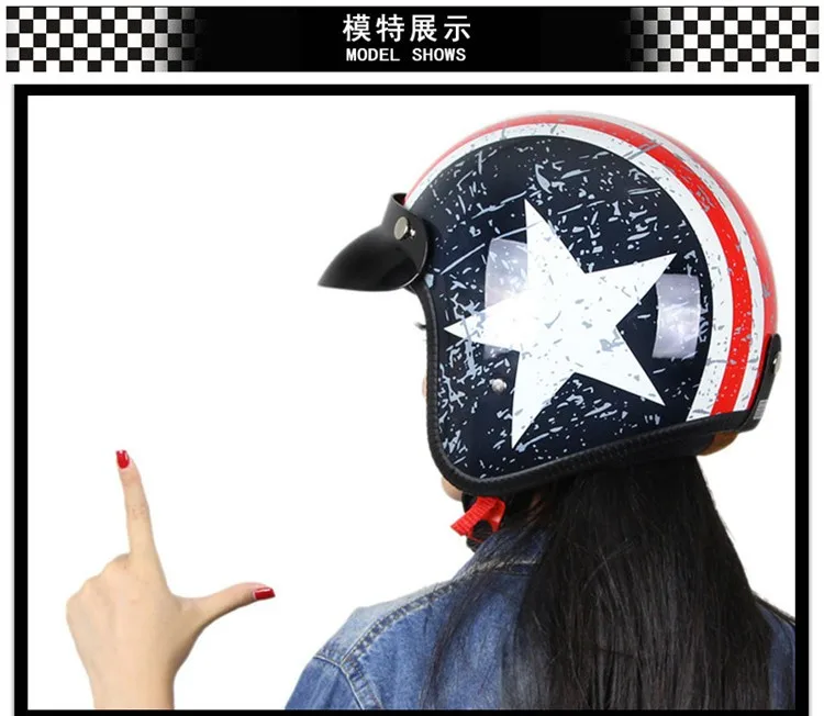 Ретро мото rcycle шлем электрический рестро-скутер открытый шлем Америка звезда мото casco мото cicleta capacete с бесплатными очками