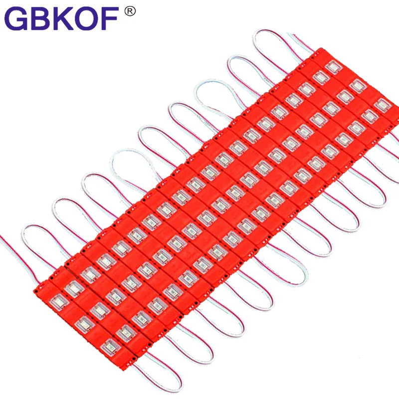 GBKOF светодиодный модуль 20 шт. 10 шт. 5730 SMD 3 светодиодный s белый теплый белый красный зеленый синий Водонепроницаемый световая рекламная Лампа DC 12 В