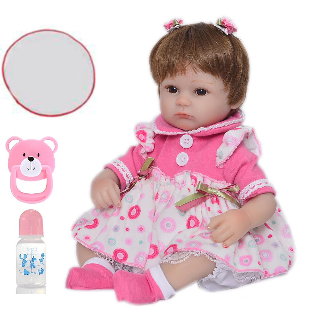 NPK Reborn Baby Doll Реалистичная из мягкого силикона Reborn Baby Girl 18 дюймов очаровательные Bebes reborn boneca Brinquedos