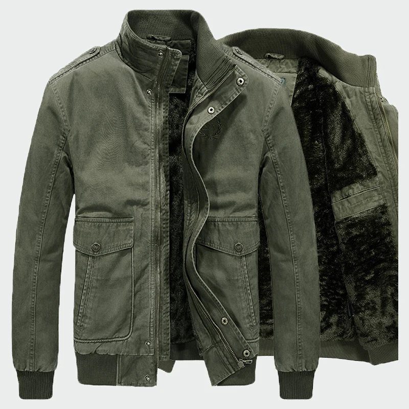 

2019 New Men's Winter Parka Brand Jeep Fleece Cool Jacket Men Fashion Bomber Zipper Windbreaker Casual Thick Warm Coat 4XL ML274