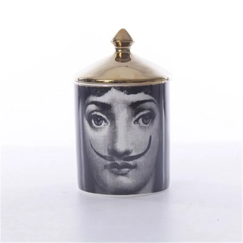 Темный хаки Fornasetti Lina человека уход за кожей лица Ретро керамика подсвечник коробка для хранения модные туфли леденцового ящик Туалетный столик цилиндр для макияжной кисти X2107 - Цвет: Темный хаки