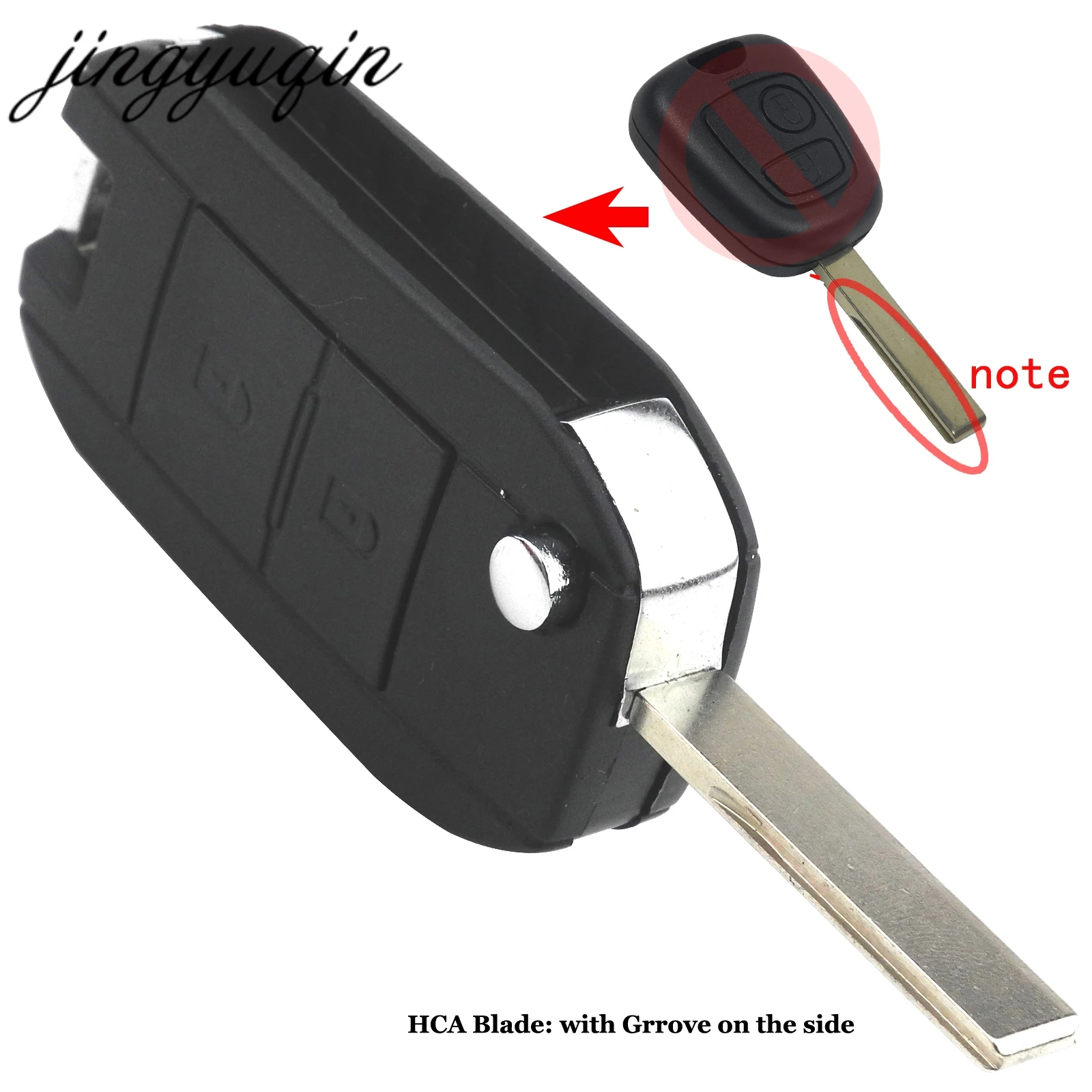 Jingyuqin VA2/HCA Автомобильный откидной Складной Корпус ключа для Peugeot 307 107 207 607 407