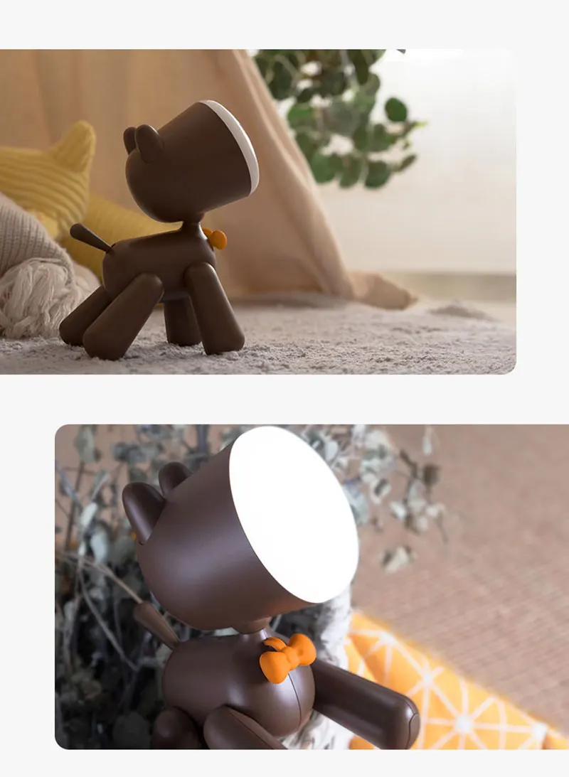 Lovely Puppy Lamp Cute Night Light Kids Baby Night Lamp USB Rechargeable Reading Bedside Lamp Eye Protection Dropshipping (12)