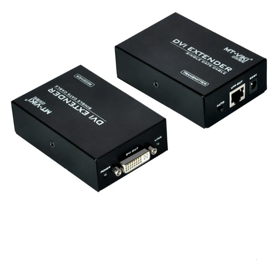 

High quality 1 Pair MT-DV50 HD DVI Extender DVI signal amplifier CAT 5e/6 to extend 150FT/50M 50 meters 2048X1536