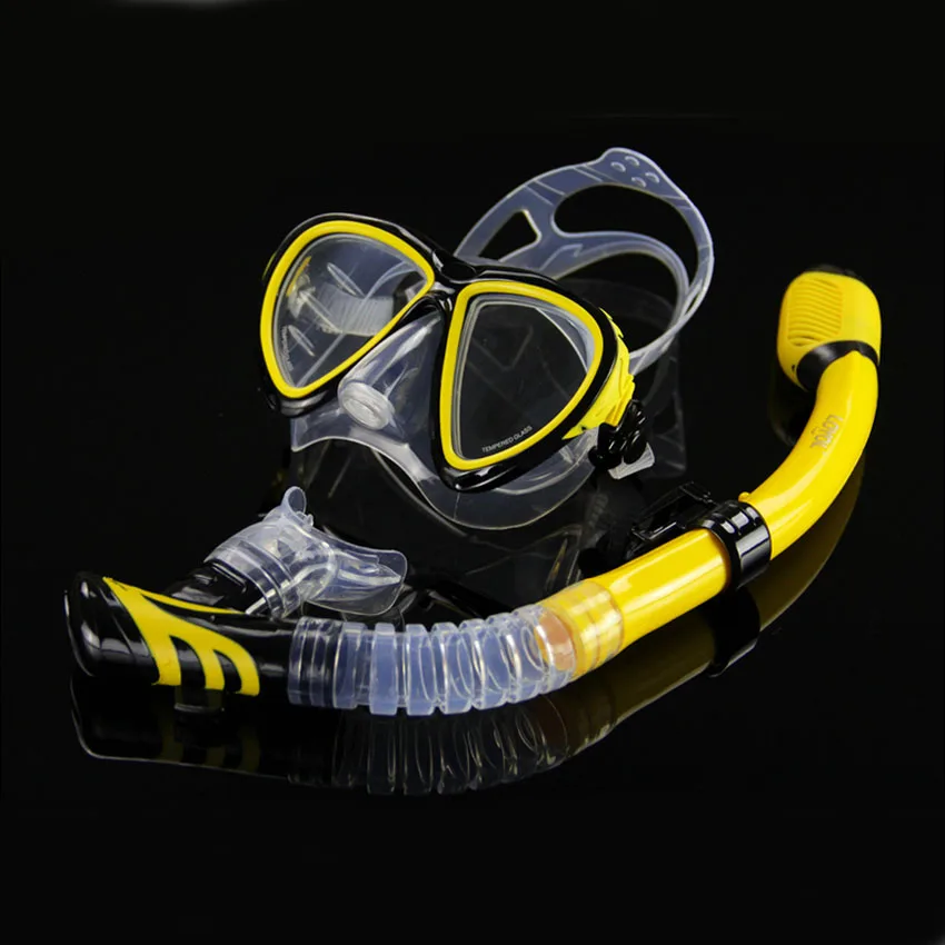 Профессиональные маски для дайвинга, плавники для плавания с трубкой, подводная обувь для взрослых, очки для плавания, монофин, длинные ласты для подводного плавания - Цвет: Цвет: желтый