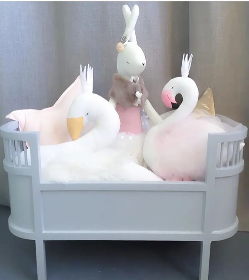 Скандинавские детские забавные диванные подушки декоративные Лебеди плюшевые игрушки для девочек декор комнаты Подушка на заказ
