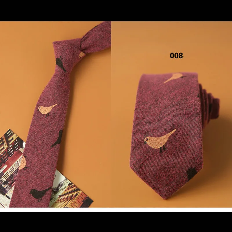 Модные галстуки для мужчин, хлопковые Узкие галстуки, обтягивающие галстуки, галстуки для зимы, мужские вечерние галстуки, обтягивающие галстуки, повседневные Галстуки с принтом на шее, галстуки - Цвет: 008
