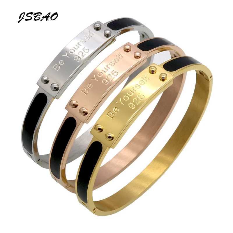 

JSBAO New Arrival Rivet Bangle Pattern Fashion Stainless Steel Cuff Bracelets & Bangles For Women Jewelry Gift