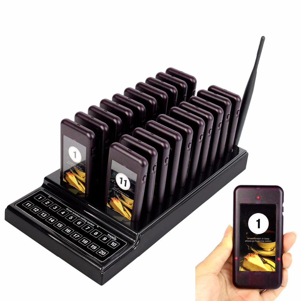 TIVDIO T 111 Restaurant Pagers 20 Call Wireless Calling