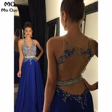 Иллюзионное вечернее платье с открытой спиной, длинное платье для выпускного вечера с кристаллами, расшитое бисером, шифоновое длинное вечернее платье для женщин