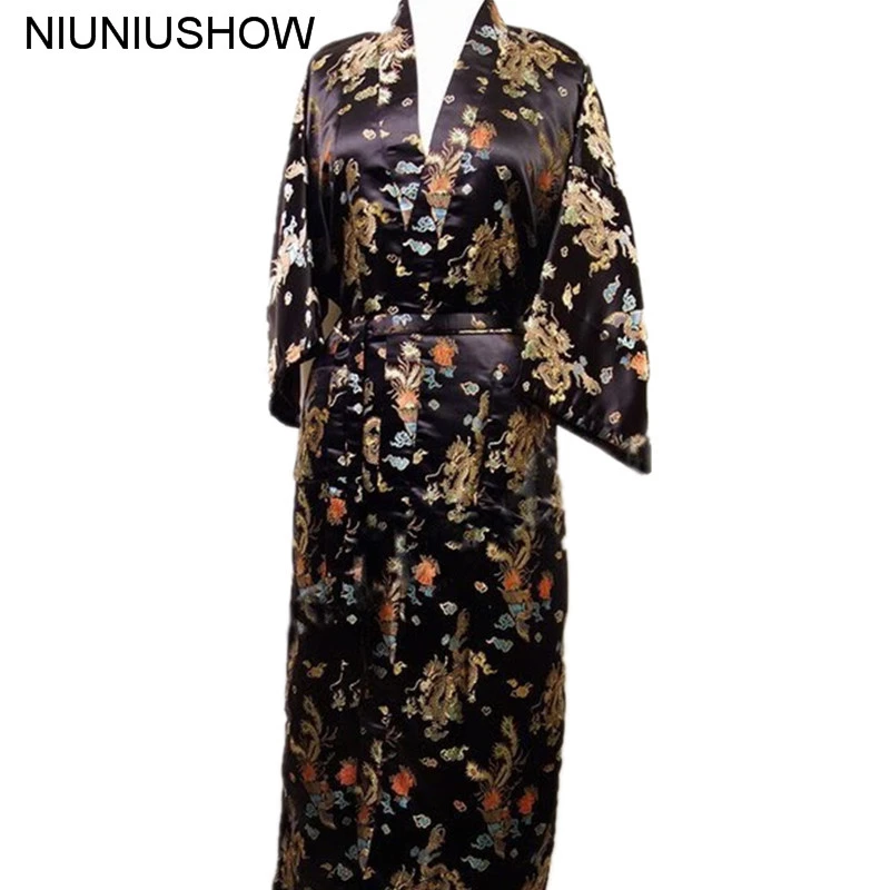 Mens Satin Kimono Robe Wrap Dressing Gown Size M L XL XXL NEW 