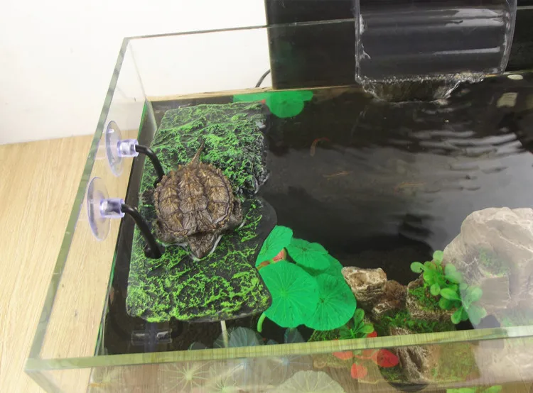 Черепаха поплавок остров аквариум орнамент черепаха моделирование камень скалолазание греется рептилия фон украшение аквариума