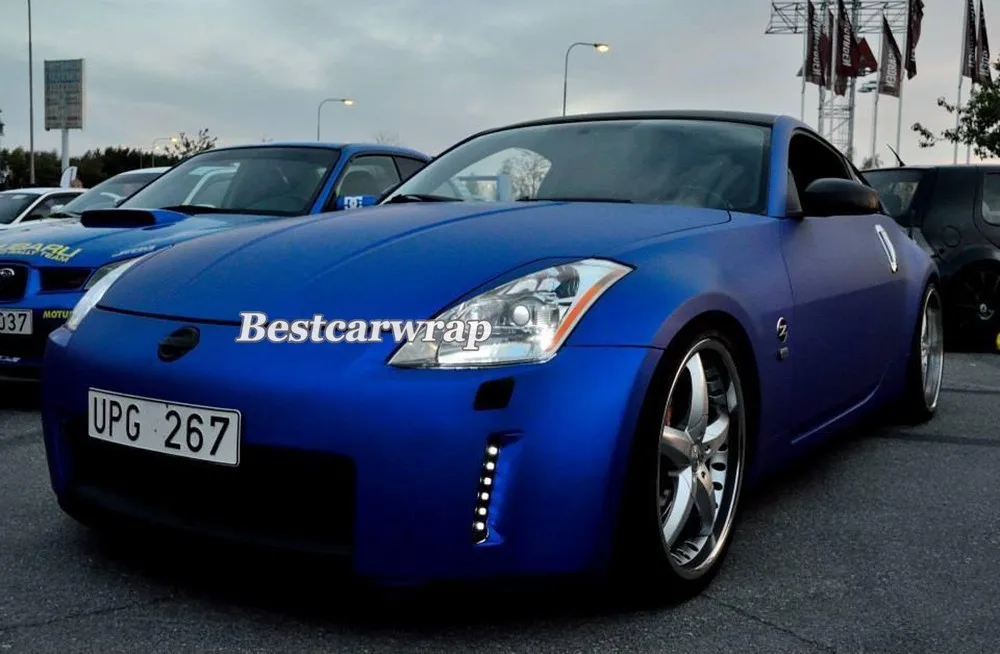 Dark Blue 3m metallic 1080 vinyl wrap blue chrome matt vinyl wrap (1)