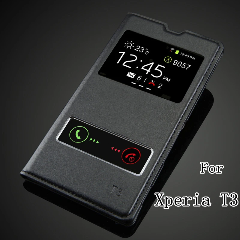 Задняя крышка для Sony Xperia T3 M50W D5103 роскошный чехол с окошком просмотра