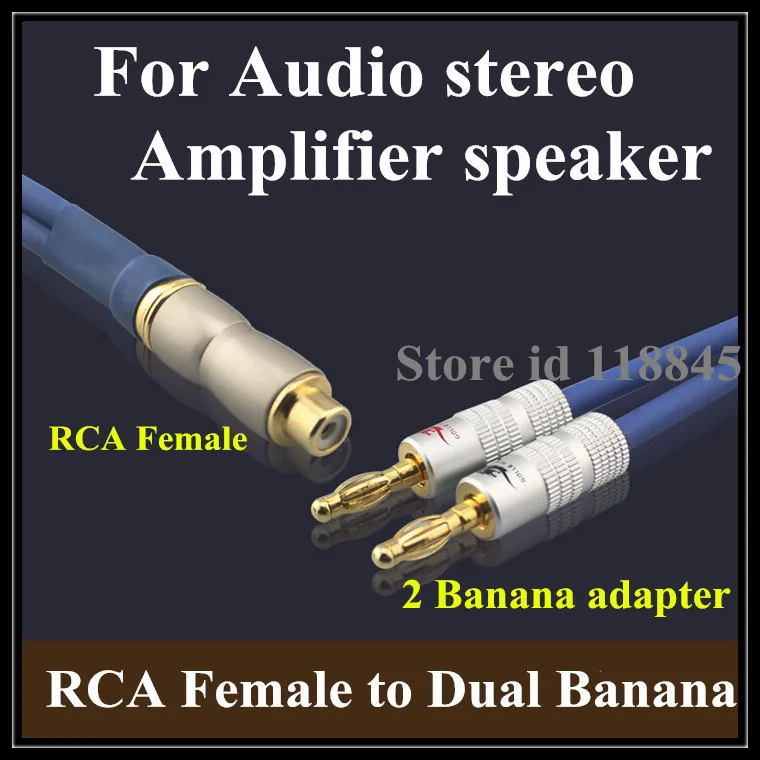1m 2m 3m 2 Banana to RCA Female plug Audio cable Audio Stereo