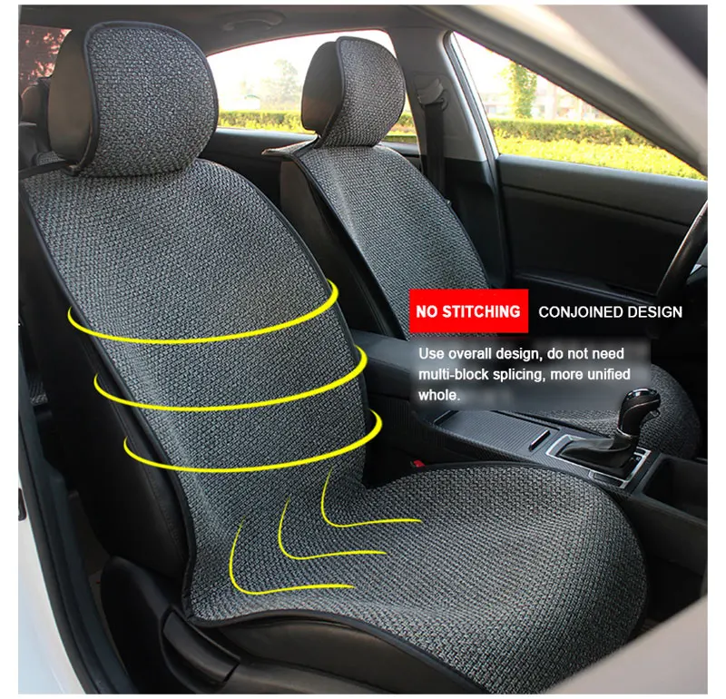 Car Seat Cover Linen Seats Cushion Summer Breathable Mesh Front Chair Protector Cape Mat Pad Universal Auto Interior Accessories (6)