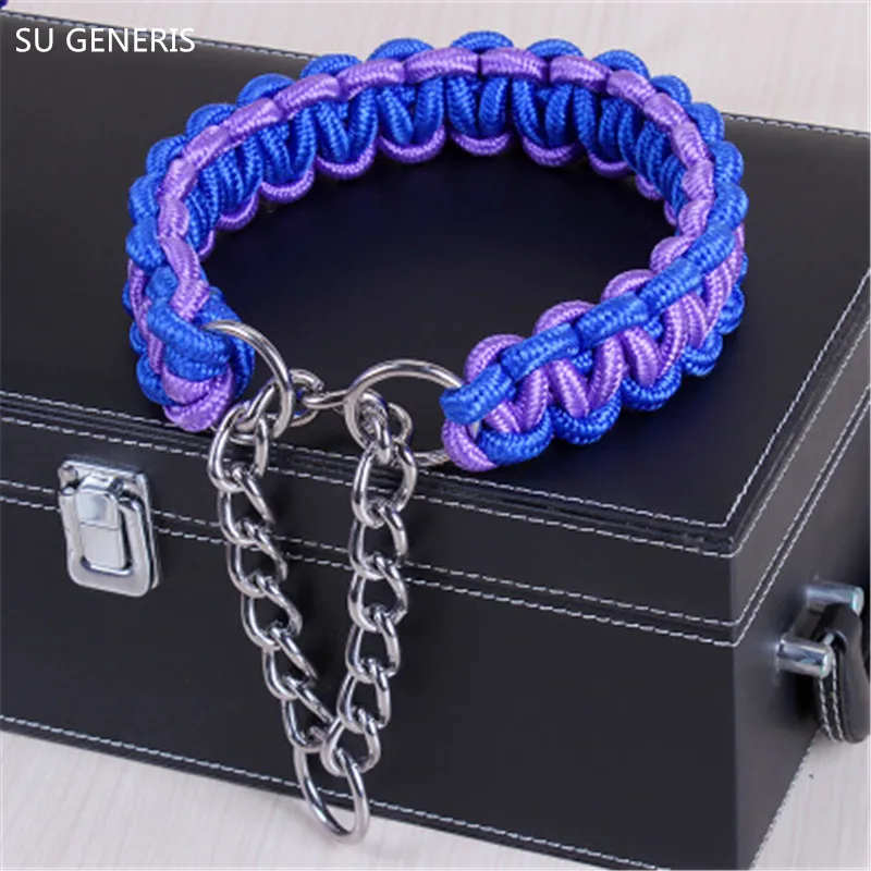Dog collar P chain collars pet Traction lead Nylon outer and cotton