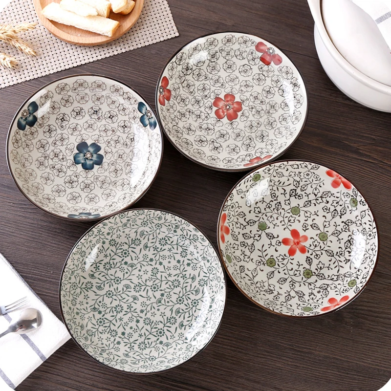 7 inch 8 inch High Quality Under Glazed Classic Plate Dish Ceramic