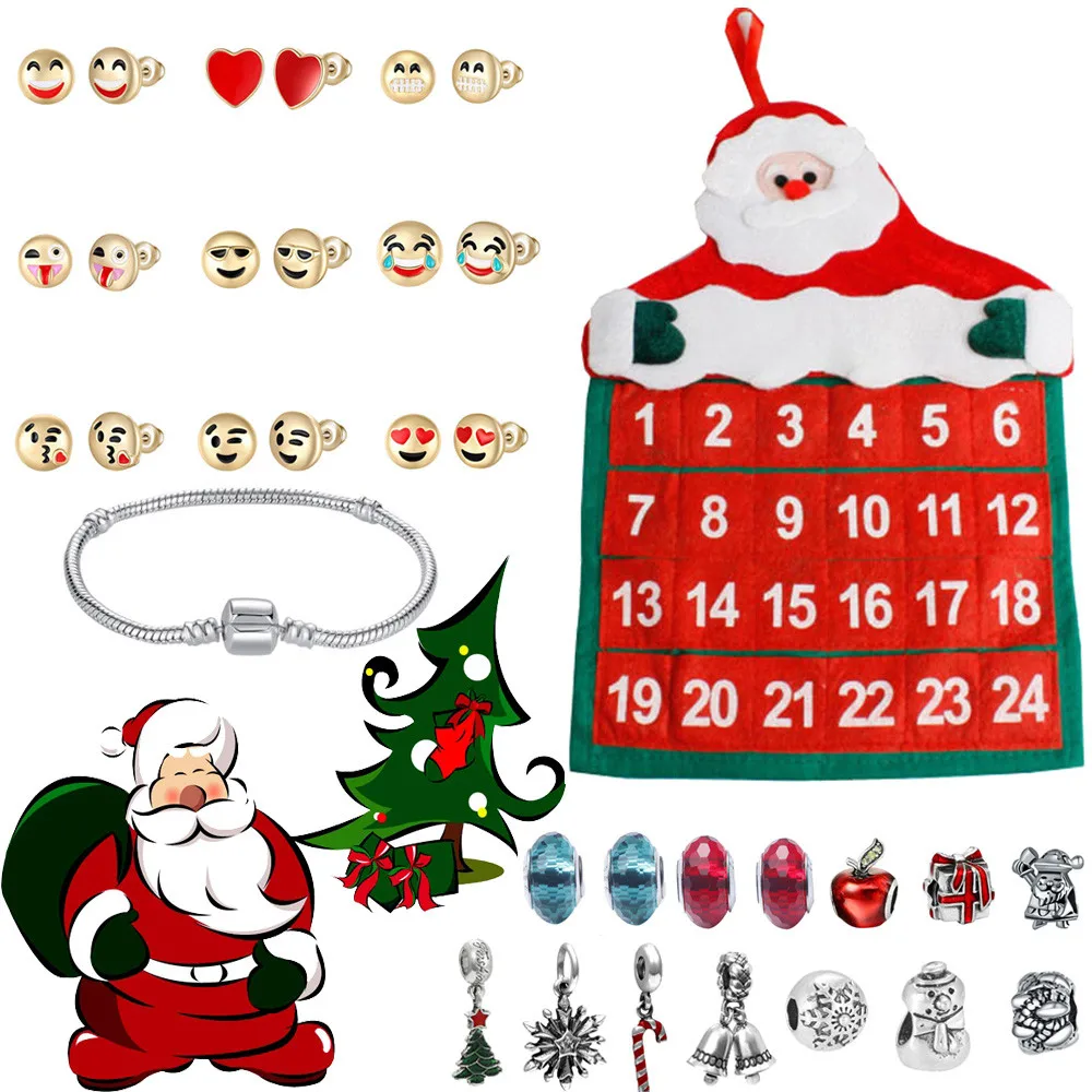 

Jewelry Advent Calendar 2019 24 Day with Bracelet Countdown Desktop Calendar Christmas Gift