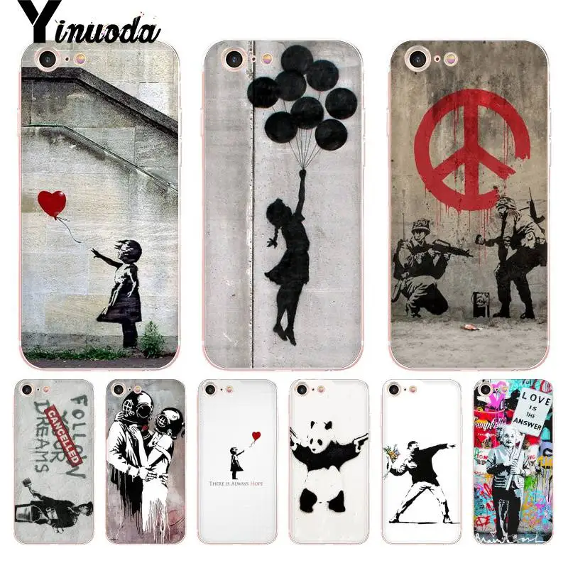 

Yinuoda For iphone 7 6 X Case Street Art Banksy Albert Banksy Palestine Phone Case for iPhone 8 7 6 6S Plus X 5 5S SE 5C XS XR