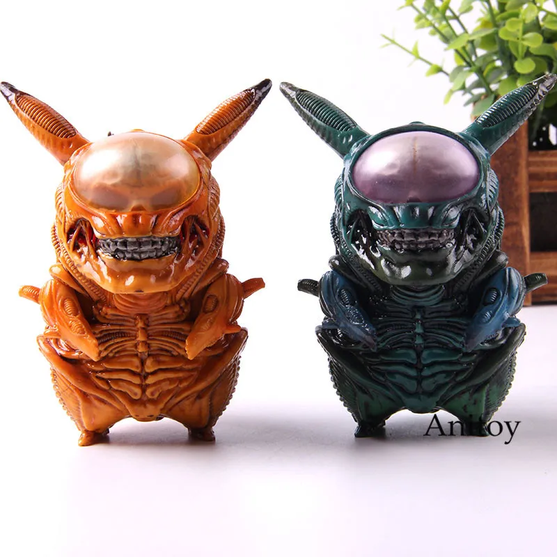 

Pikachu Figure Action Pikachu Cosplay Alien Q Version PVC Collection Model Toy Yellow & Blue Color Anime Figurine