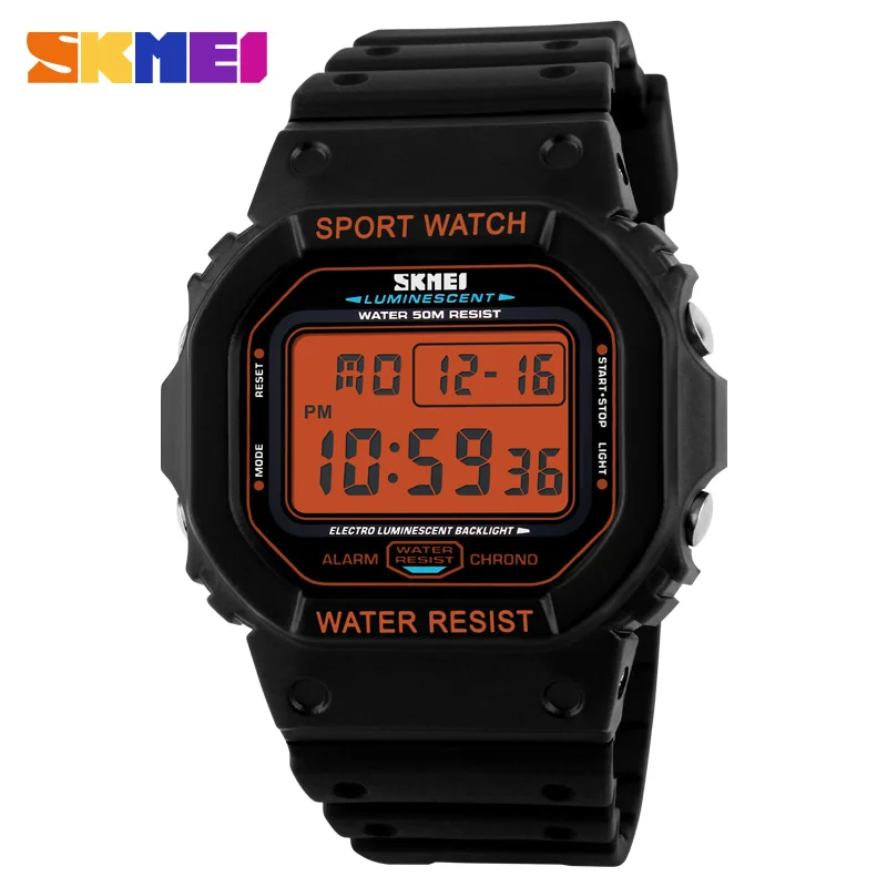 SKMEI цифровые часы мужские военные уличные водонепроницаемые беговые светодиодные часы спортивные часы электронные наручные часы для дайвинга 1134