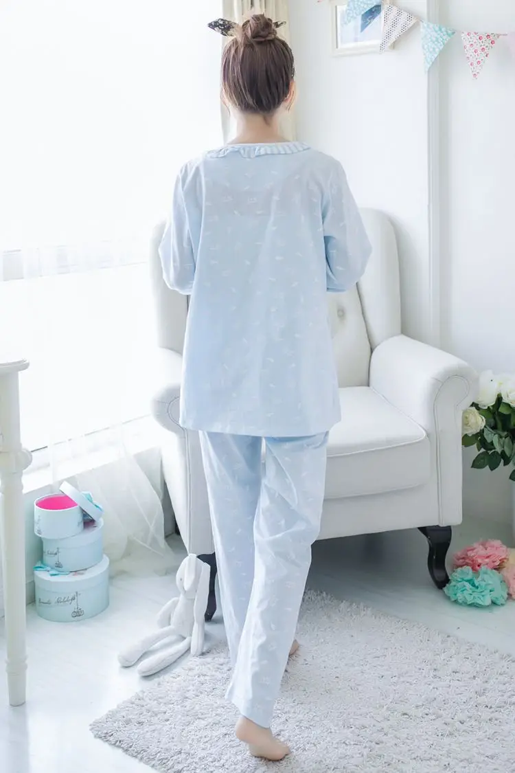 Pregnant Women Feeding Clothes Pajamas Spring Autumn Pure Cotton Female Suit