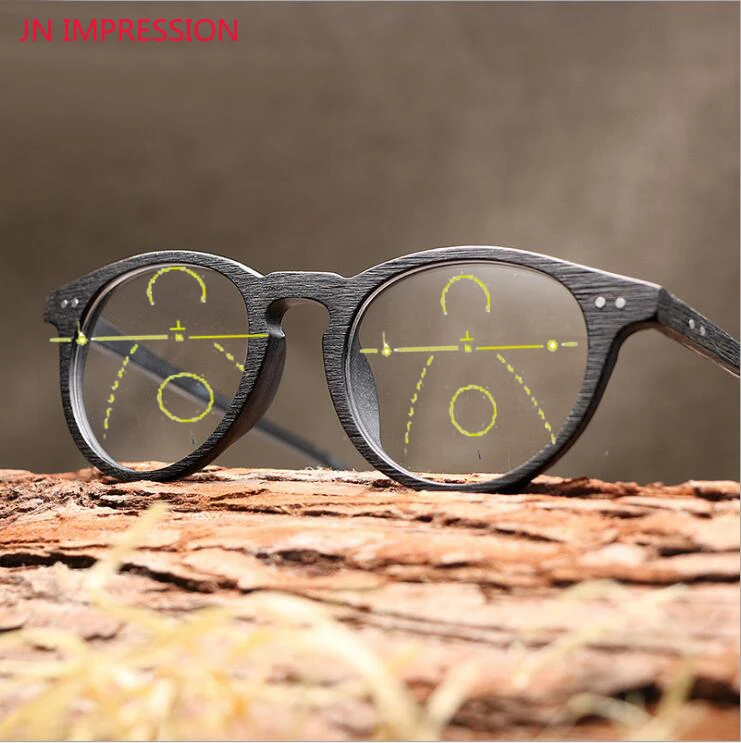 

Wooden Smart Zoom Asymptotically Multifocal Progressive Bifocal Reading Glasses High Quality Presbyopia Hyperopia Gafas