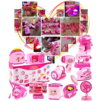 

Children Kid Boy Girl Mini Kitchen Electrical Appliance Wahing Machine Toy Set Early Education Dummy Household Pretended Play
