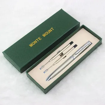 

High quality Gift Cufflinks brands Platinum Silver suit colors Business office Writing Medium Nib Ballpoint Pen New