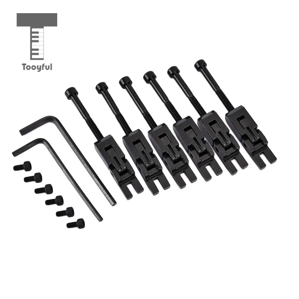 Tooyful 6pcs Electric Guitar Locked String Saddles for Tremolo Bridge Parts