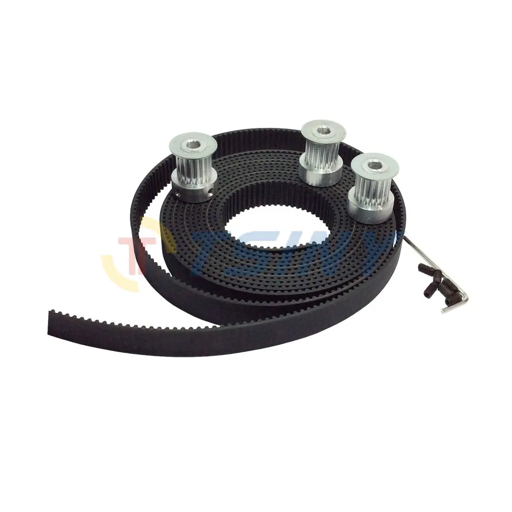 

3PCS 22 Teeth HTD 3M Timing Pulley Bore +3 Meters 3M Rubber Open Ended Timing Belt Width 15mm for Laser Engraving CNC Machines