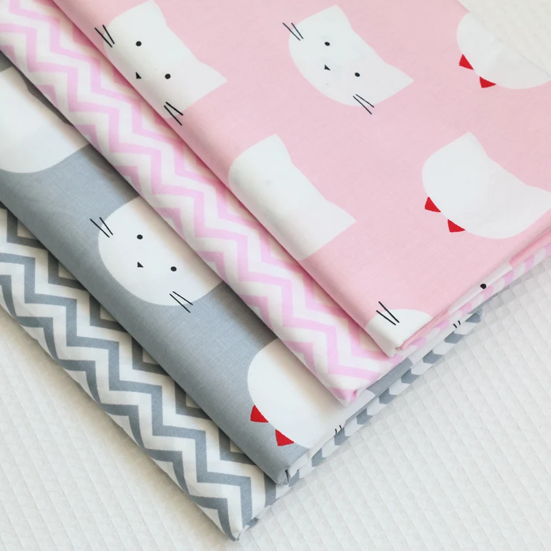 

Cat Wave Printing 100% Cotton Patchwork Fabric for DIY Sewing Quilting Tissue Kids Bedding Textiles Tilda Doll Cloth Fabric