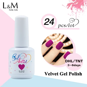 

24Pcs Gelartist Velvet Matte Free Shipment Gel Polish DIY Nail Art Color Gel Professional Uv Lamp Soak Off
