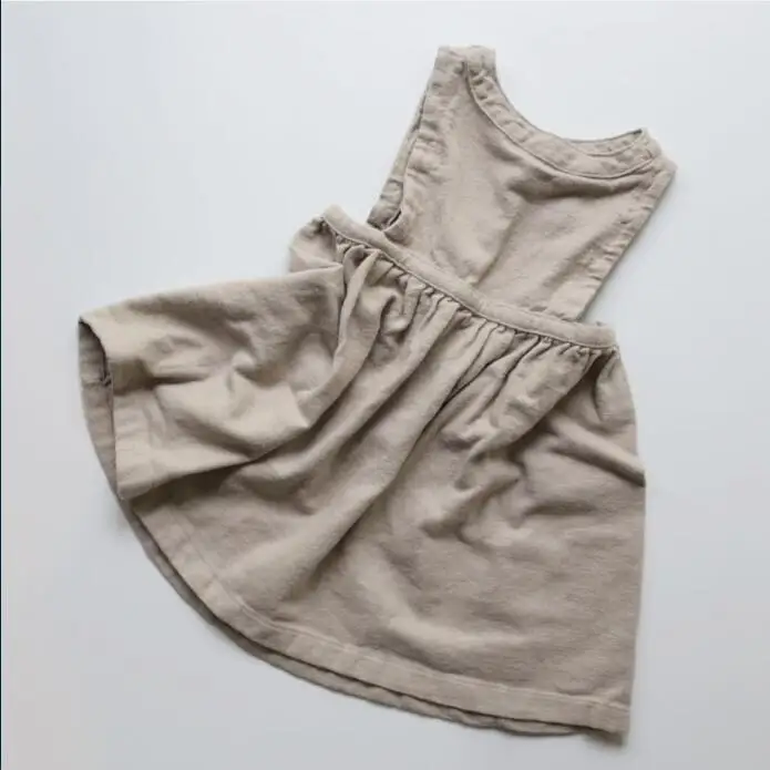 

2019 Ins Japan&korean Summer New Girl Dress Toddler Kids Mori Girl Princess Linen Dress