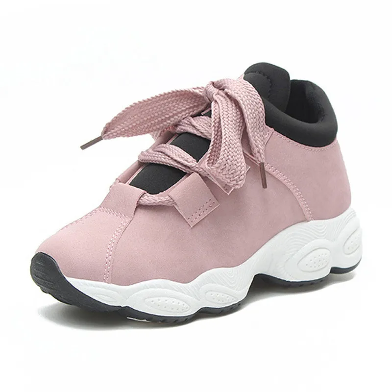 

Fashion Sneakers Women Vulcanized Shoes 2019 Autumn Canvas Women Shoes Platform Chunky Sneakers Female Lace-Up Tenis Feminino