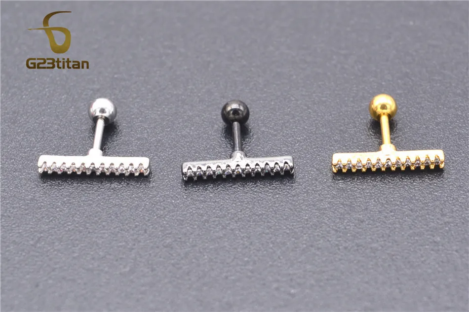 G23titan Ear Piercings Jewelry Mens Womens 16G 6mm Labret Studs for Lobe Tragus Piersing Fashion Ear Plugs Barbell