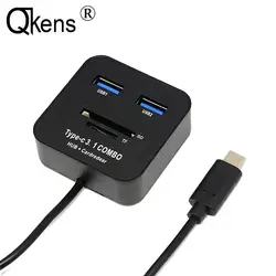 USB3.1 Тип C до 2 USB TF SD концентратор-Картридер для Thunderbolt 3 OTG адаптер для MacBook samsung S8 S9 + huawei P20 LG смартфонов