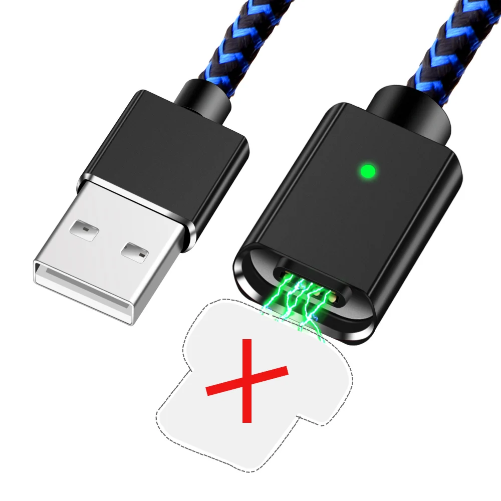 Олаф зарядное устройство данных Магнитный USB кабель для iPhone Micro USB C type C кабель для мобильного телефона Быстрая зарядка магнит зарядное устройство 1 м USB кабели - Цвет: Blue Cable NO Plug