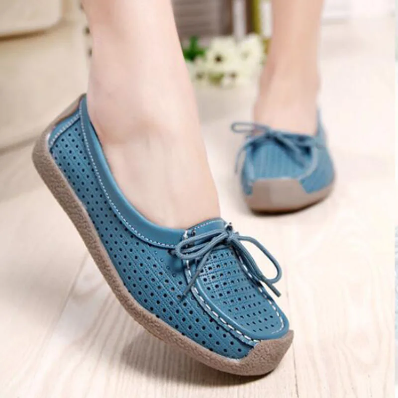 

2019 Fashion summer Genuine Leather Women Flats Shoes Female Casual Flat Women Loafers 4 color Loafers Women's Shoes dd011