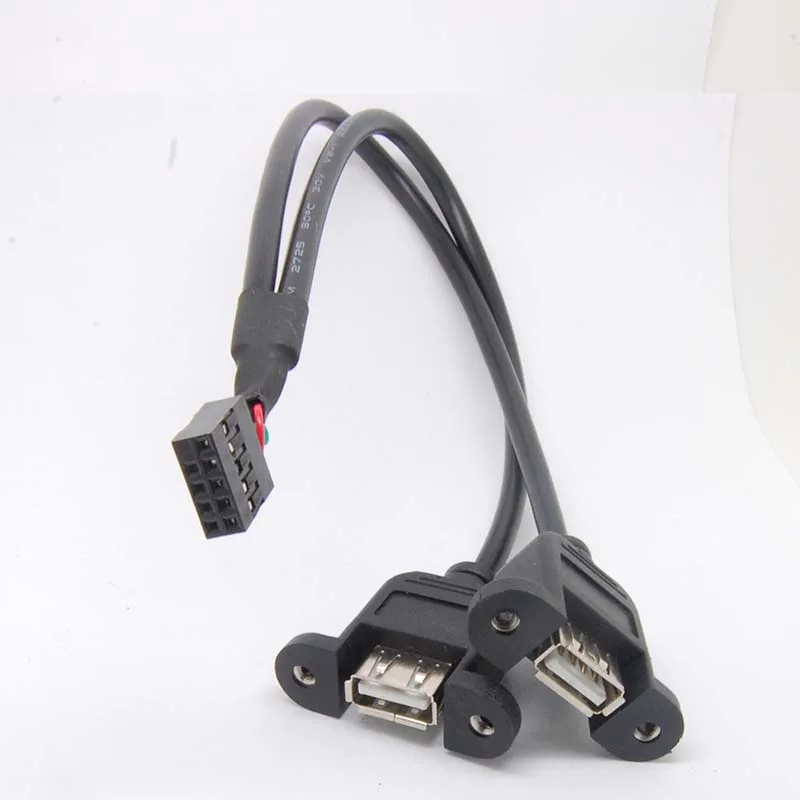10 قطعة لوحة شنت المسمار USB2.0 اللوحة اللوحة التمديد إلى 9PIN كابل