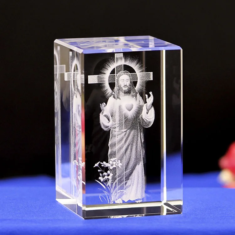 Лазерная 3D Статуя Иисуса К9 с кристаллами статуэтки межгравировкой миниатюры