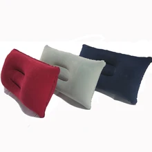 car Air Inflatable Pillow Double Sided Flocking Cushion for Plane camping Hotel Color in random