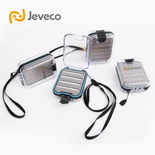 Jeveco брендовая JFB-008, 98*73*36 мм пластиковая Водонепроницаемая двухсторонняя крышка, щелевая Пена внутри, коробка для ловли нахлыстом, чехол для рыболовных снастей