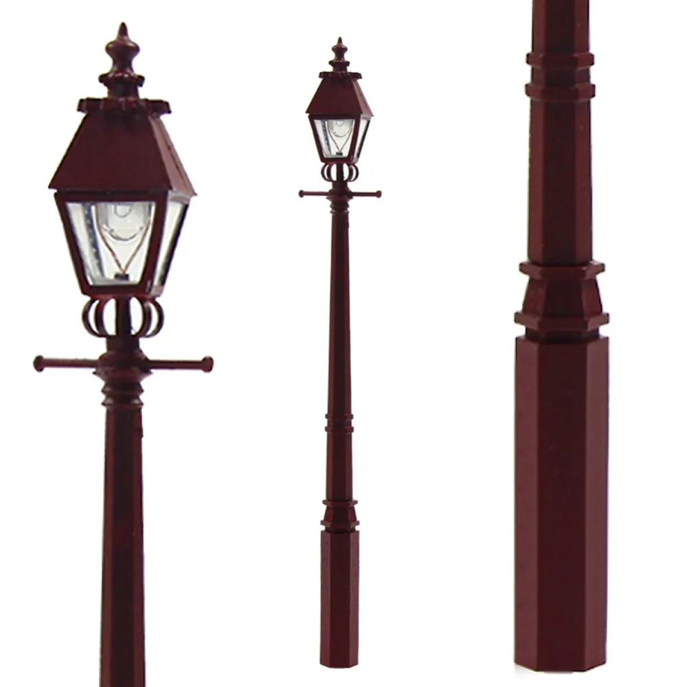 New 3 pieces Model Railway Antique Lamps Street Lights HO Scale LQS02