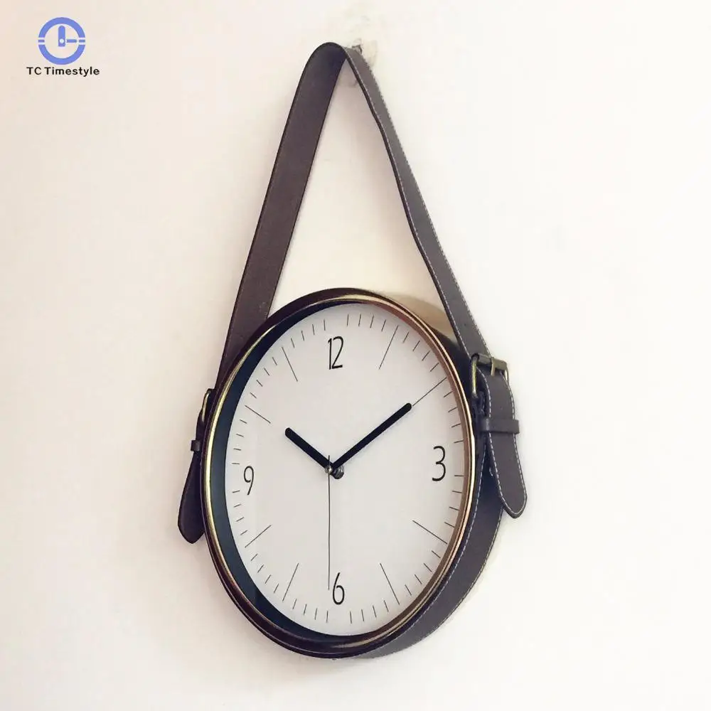 

Wall Clock Modern Design Home Decoration Accessories Creative Belt Wall Clocks Rose Gold Metal Digital Watches