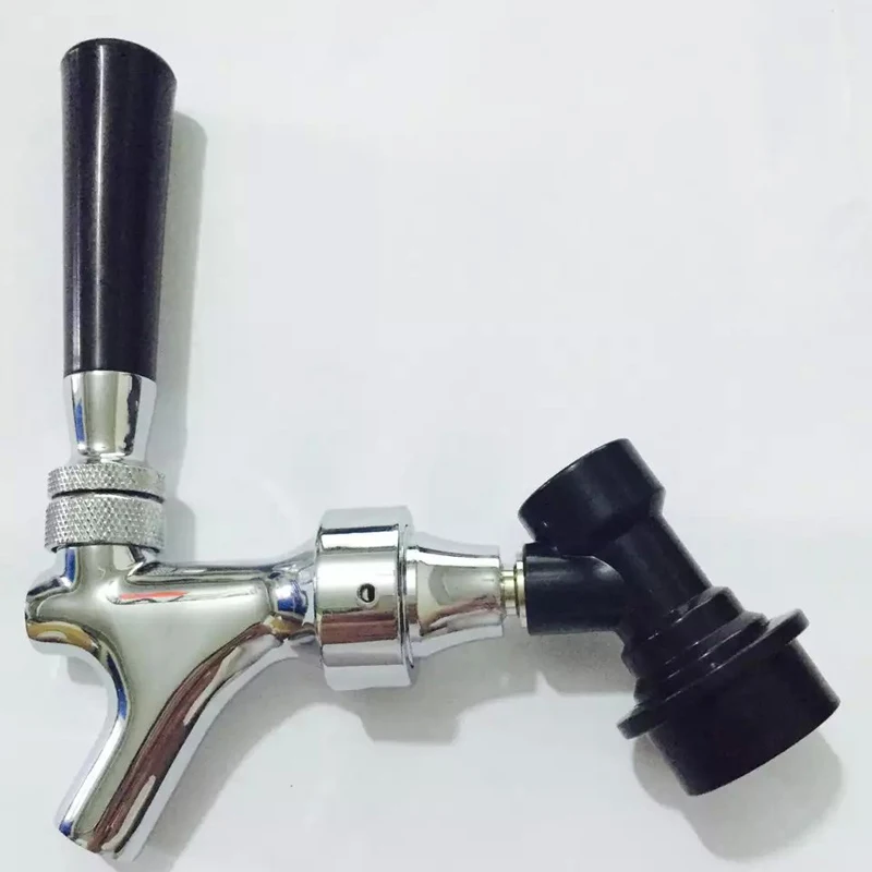 

New Homebrew Beer Tap Polished Chrome Draft Beer Faucet - Keg Tap Kegerator Spout With Ball Lock Quick Disconnect Kit