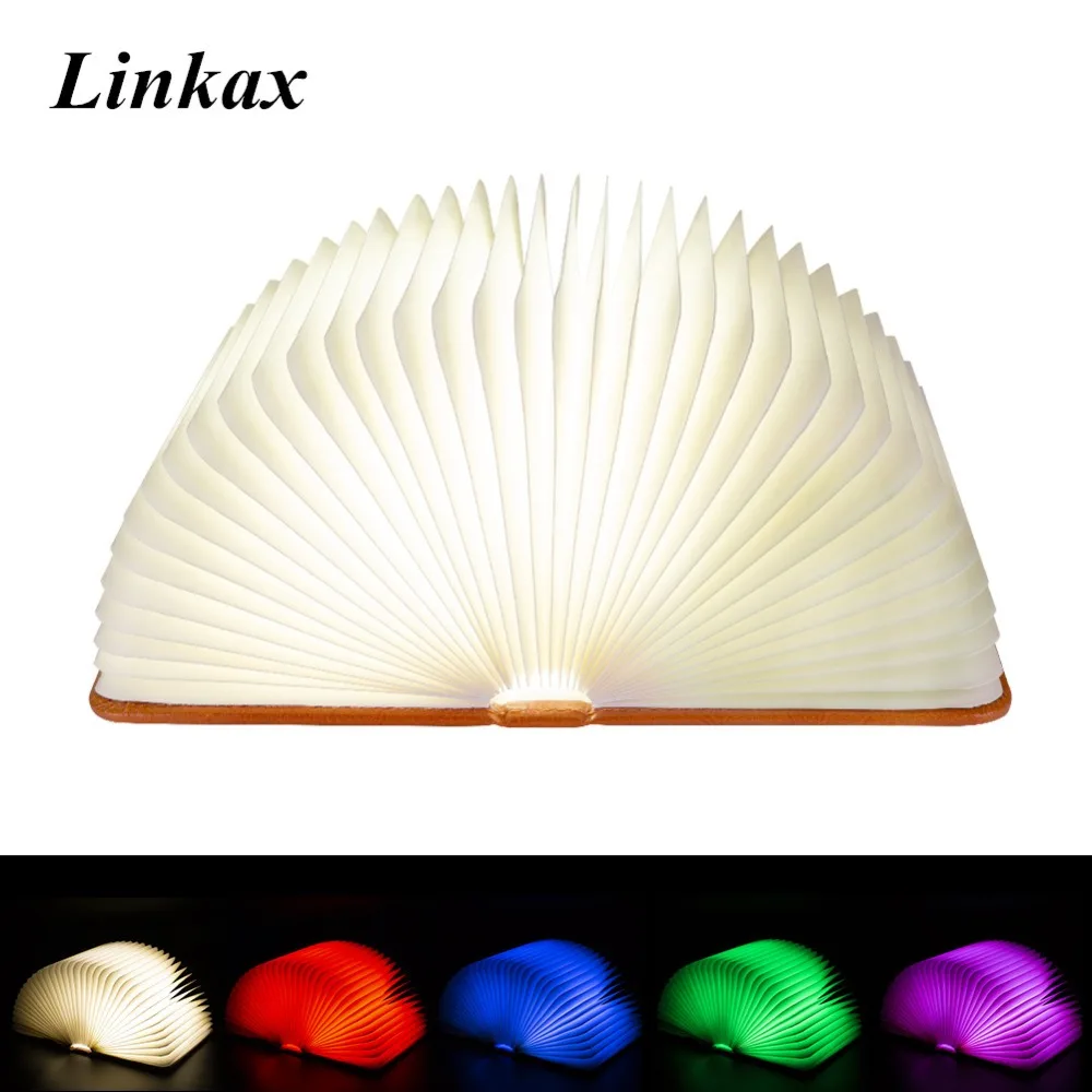 USB Rechargeable LED Foldable Book Shape Desk Lamp Nightlight Booklight