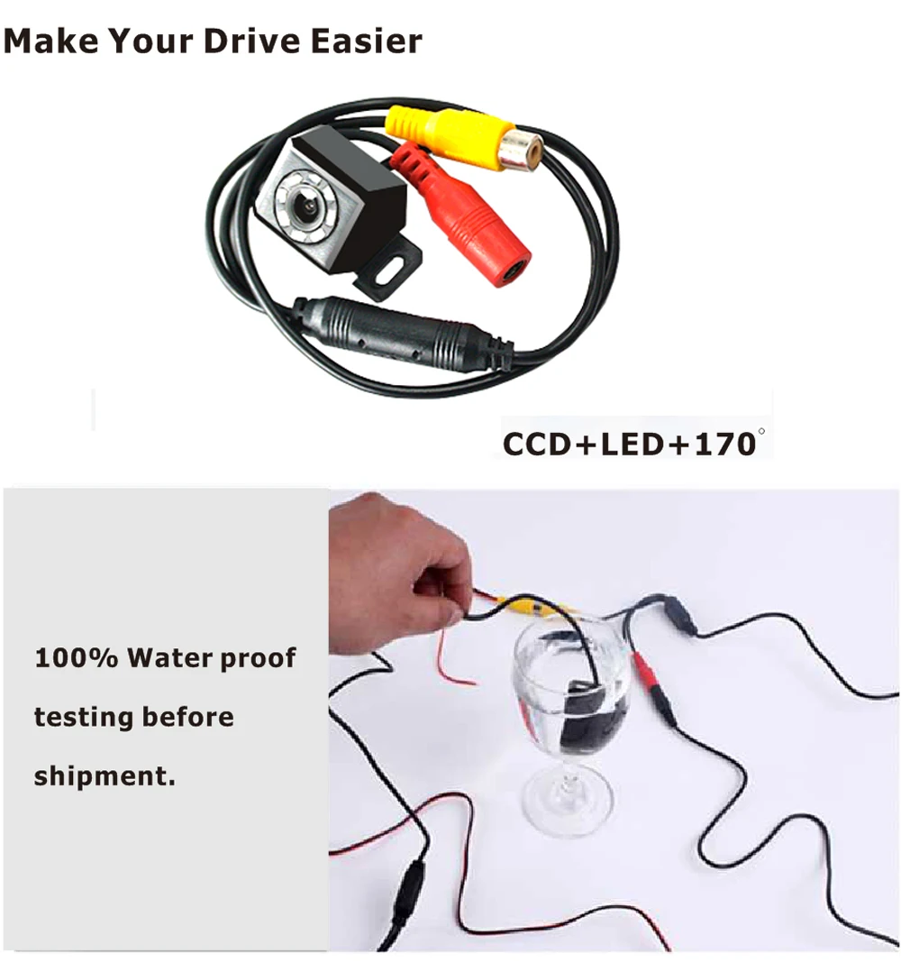 Автомобильная камера заднего вида с металлическим корпусом, Автомобильная камера заднего вида, автомобильный монитор для парковки, 170 градусов, мини автомобильная парковочная камера заднего вида, 4-8led