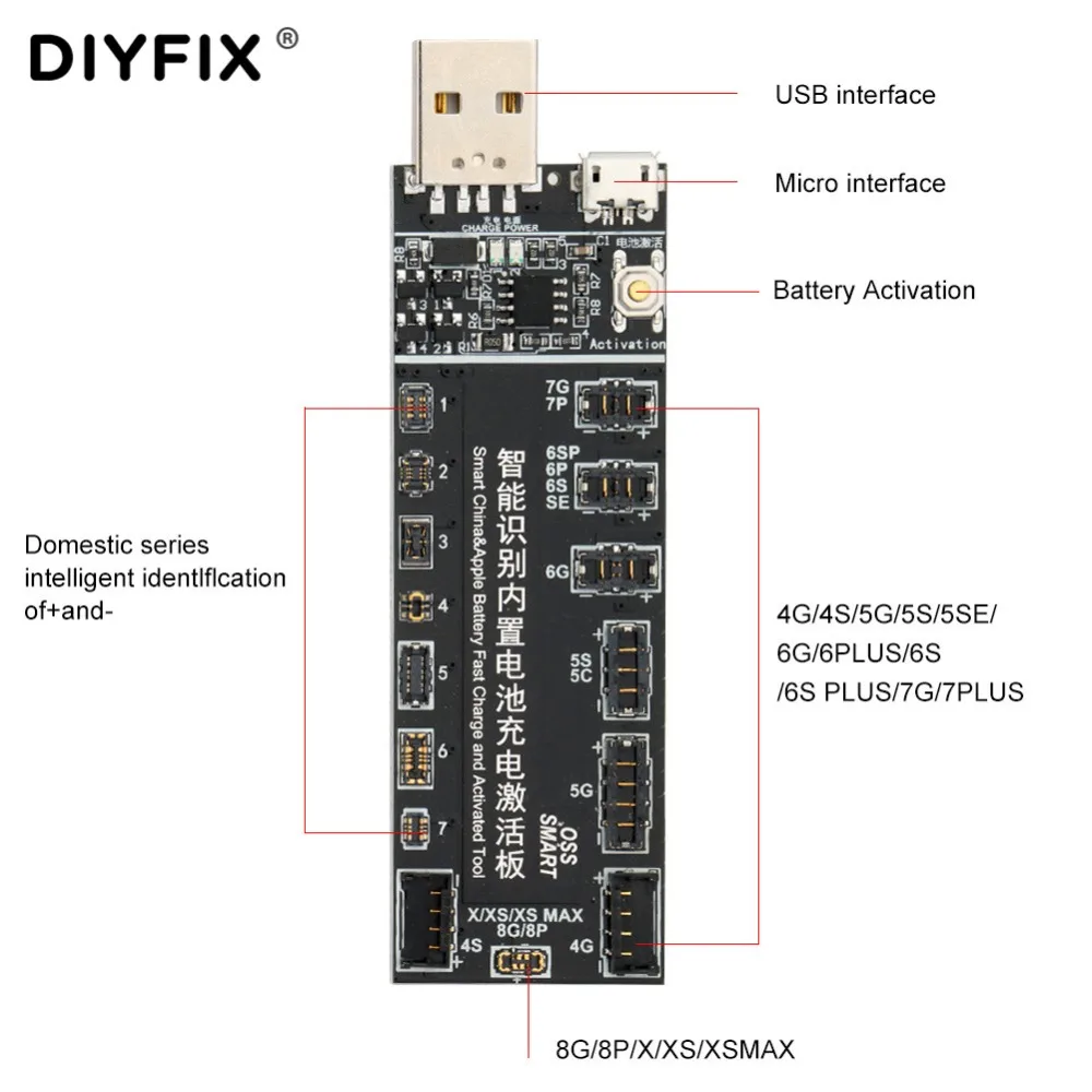 DIYFIX батарея зарядное устройство плата активации доска питание для iPhone 4-XR XS Max для samsung xiaomi huawei OPPO VIVO ZET